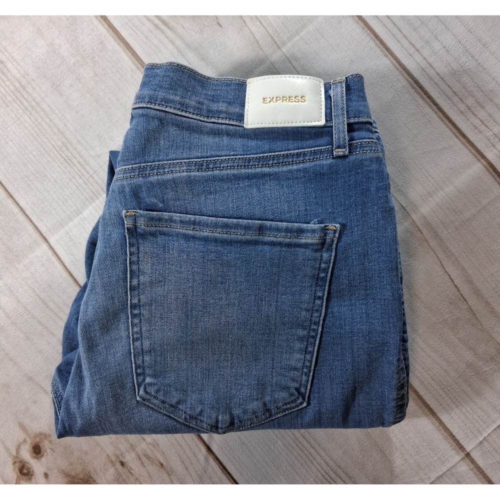 Express Skinny Mid Rise Jeans Womens Size 10R Medium Wash Stretch Denim W30 L28
